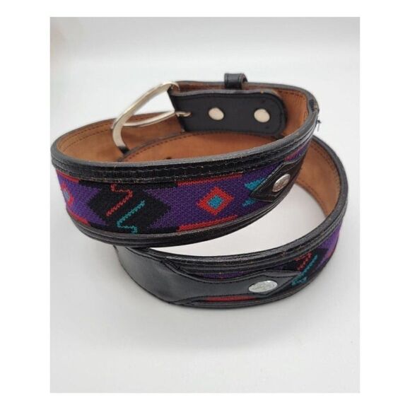 Vintage 1990\'s Circle Y Western Leather and Embroidery Belt main image 6